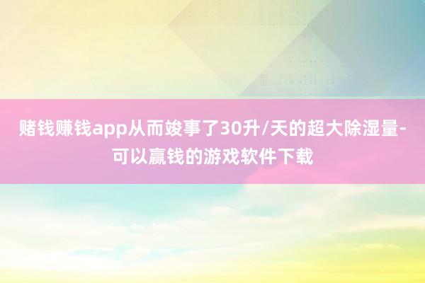 赌钱赚钱app从而竣事了30升/天的超大除湿量-可以赢钱的游戏软件下载