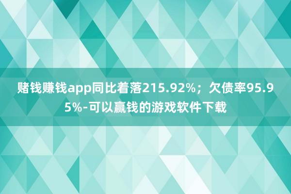 赌钱赚钱app同比着落215.92%;欠债率95.95%-可以赢钱的游戏软件下载