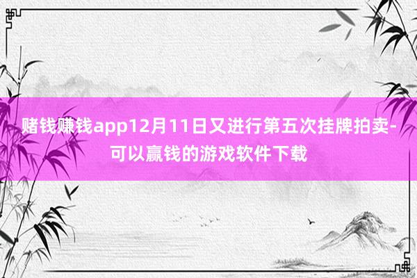 赌钱赚钱app12月11日又进行第五次挂牌拍卖-可以赢钱的游戏软件下载