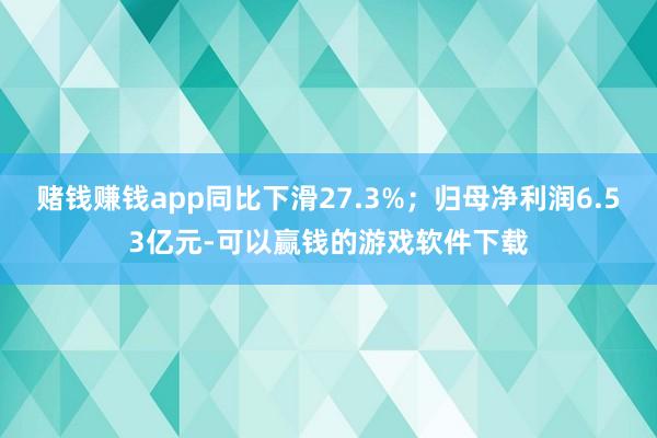 赌钱赚钱app同比下滑27.3%;归母净利润6.53亿元-可以赢钱的游戏软件下载